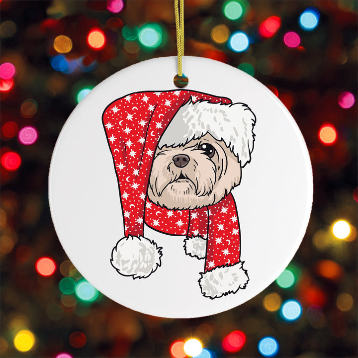 Shih Tzu Christmas Ornament Ornament OrnamentallyYou Circle