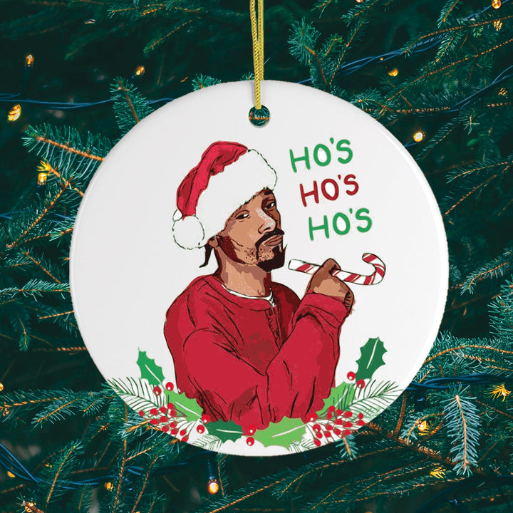 Snoop Dogg Funny Christmas Ornament Ornament OrnamentallyYou Circle