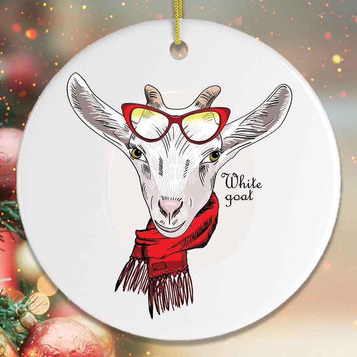 Winter Goat Christmas Ornament Ornament OrnamentallyYou