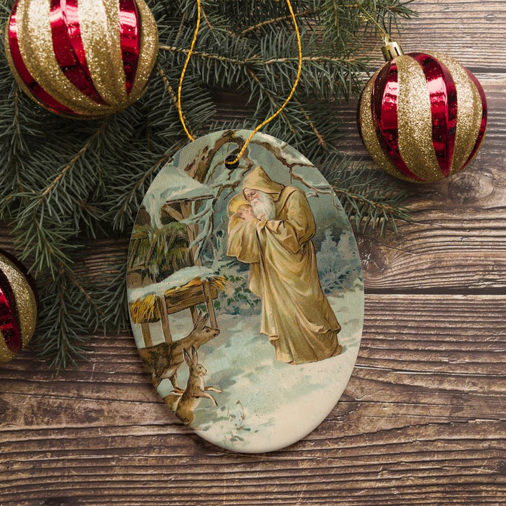 Father Santa Victorian Style Ceramic Christmas Ornament Bundle Ornament Bundle OrnamentallyYou