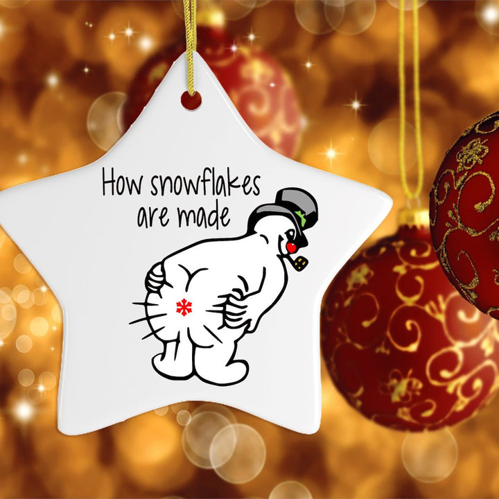 Funny Farting Snowman Ornament Ceramic Ornament OrnamentallyYou