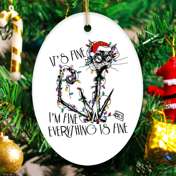 Funny Holiday Black Cat Quote Christmas Ornament Bundle Ornament Bundle OrnamentallyYou