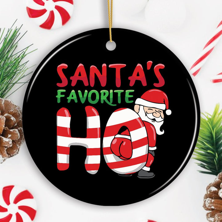 Santas Favorite Ho Christmas Ornament Ceramic Ornament OrnamentallyYou Circle