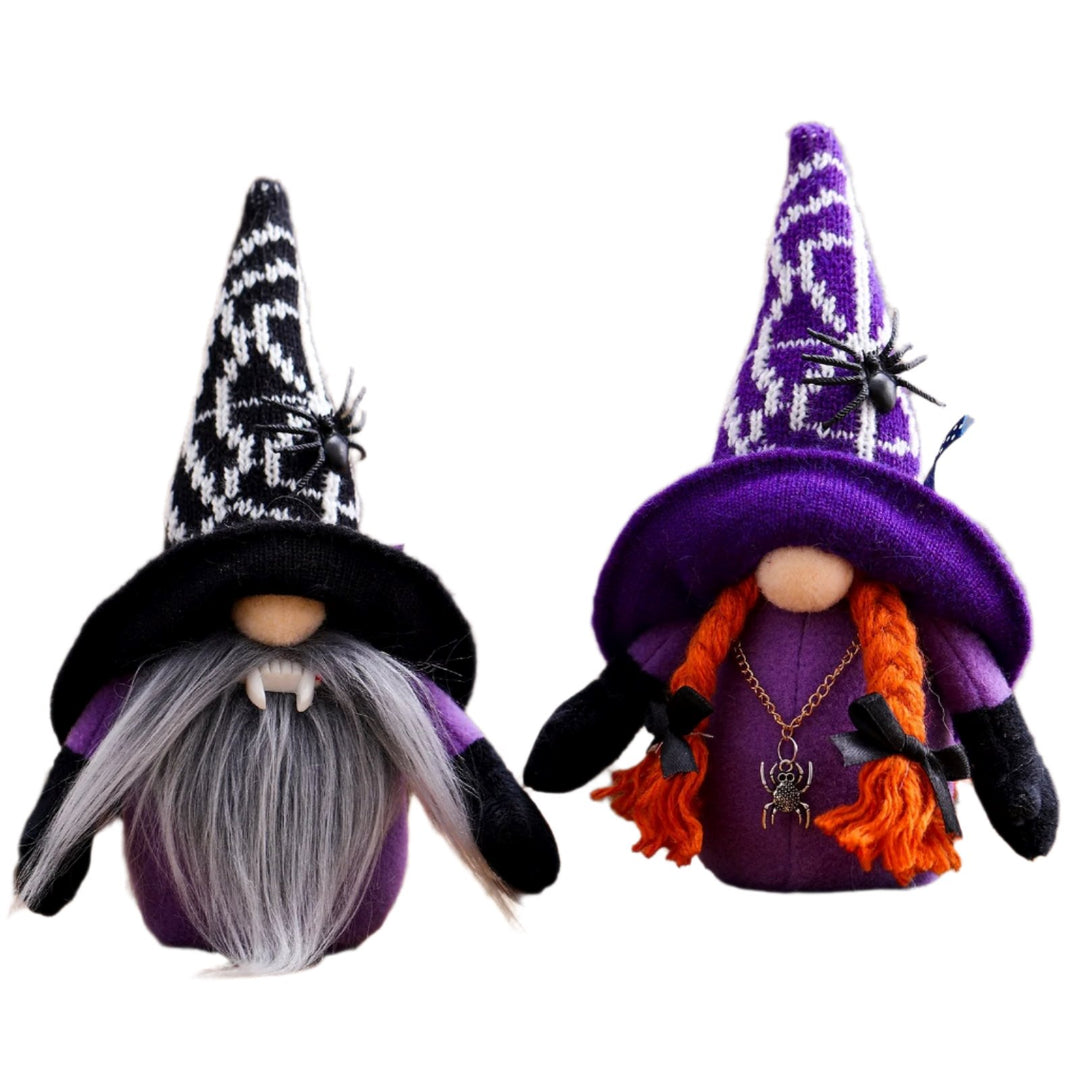 Spooky Spider Gnome Set, Spooky Halloween Decoration Plush Gnome OrnamentallyYou 