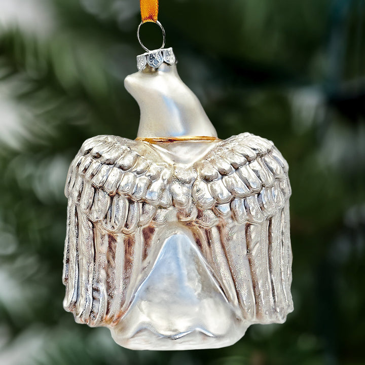 Love is Eternal Angelic Gnome Glass Ornament, White Angel Delicate Sentimental Tree Decoration Glass Ornament OrnamentallyYou 