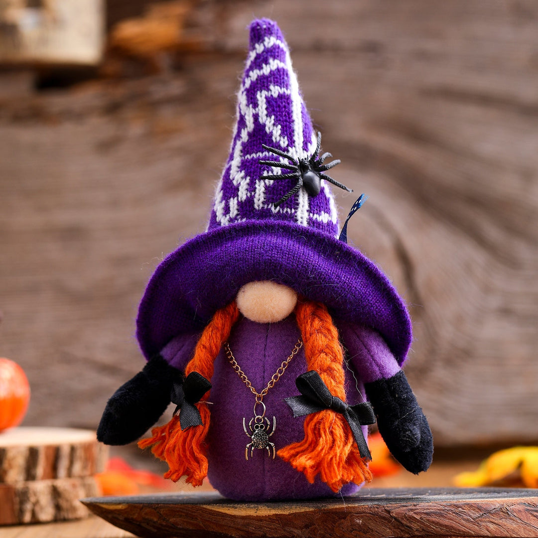 Spooky Spider Gnome Set, Spooky Halloween Decoration Plush Gnome OrnamentallyYou 