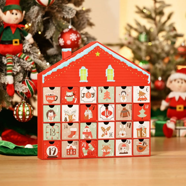 (Pre-Order) Christmas Advent Calendar House, 24 Drawer Countdown Calendar for Holiday Treats, Toys & Surprises Advent Calendar OrnamentallyYou 