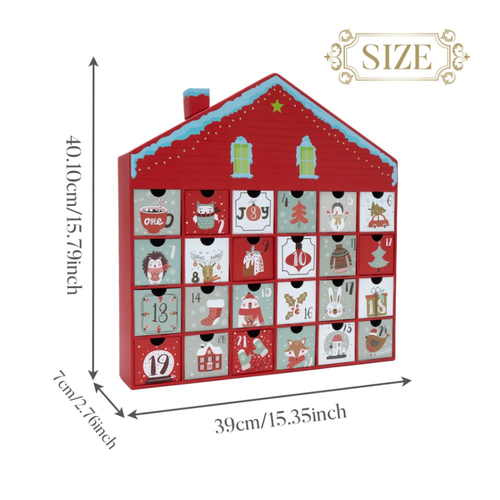 (Pre-Order) Christmas Advent Calendar House, 24 Drawer Countdown Calendar for Holiday Treats, Toys & Surprises Advent Calendar OrnamentallyYou 