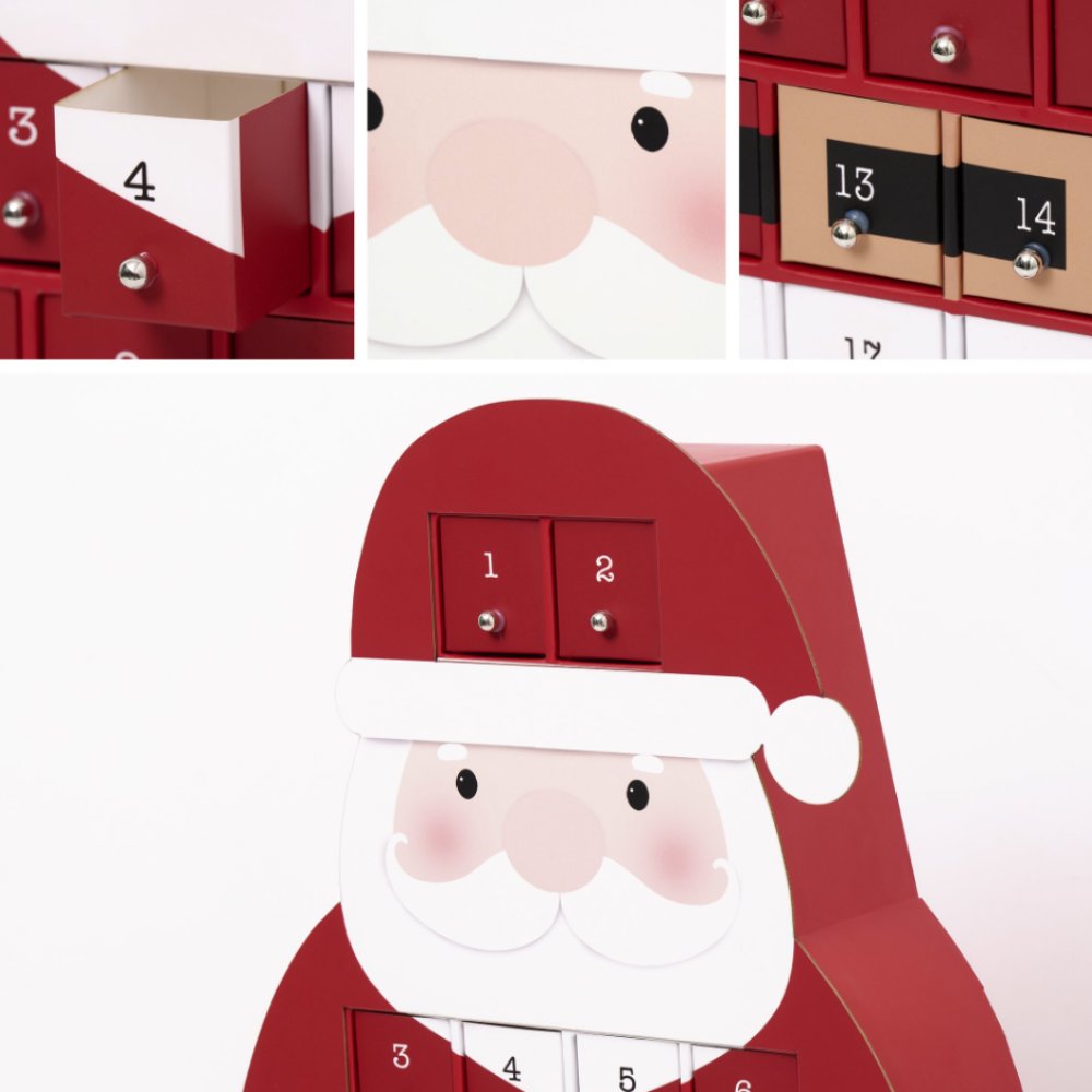 (Pre-Order) Santa Advent Calendar, 24 Drawer Christmas Countdown Calendar for Holiday Treats, Toys & Surprises Advent Calendar OrnamentallyYou 