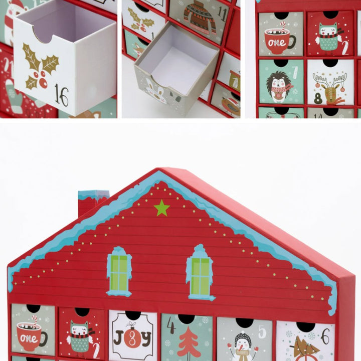 (Pre-Order) Christmas Advent Calendar House, 24 Drawer Countdown Calendar for Holiday Treats, Toys & Surprises Advent Calendar OrnamentallyYou 