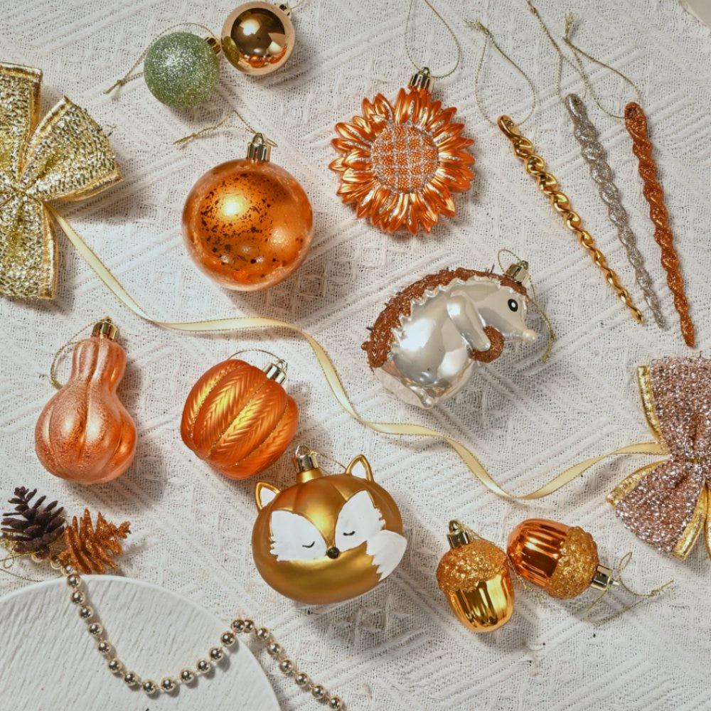 (Pre-Order) Fall Harvest Christmas Tree Ornaments Set, 40-Piece Autumn Woodland Ornaments Ornament Bundle OrnamentallyYou 