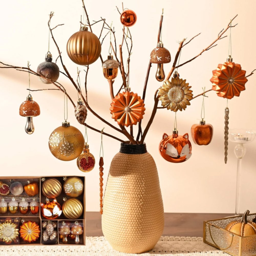 (Pre-Order) Woodland Fall Christmas Tree Ornaments Set, 50-Piece Autumn Harvest Ornaments Ornament Bundle OrnamentallyYou 
