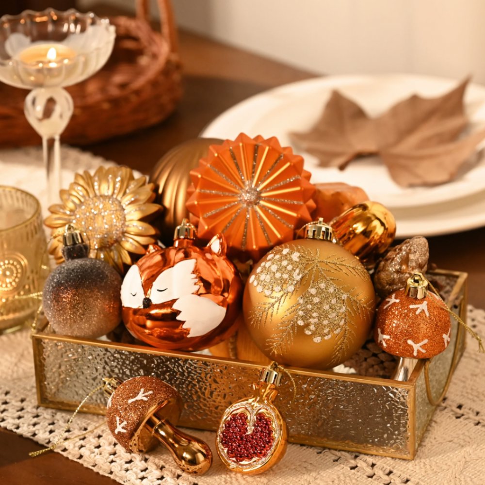(Pre-Order) Woodland Fall Christmas Tree Ornaments Set, 50-Piece Autumn Harvest Ornaments Ornament Bundle OrnamentallyYou 