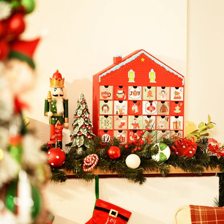 (Pre-Order) Christmas Advent Calendar House, 24 Drawer Countdown Calendar for Holiday Treats, Toys & Surprises Advent Calendar OrnamentallyYou 