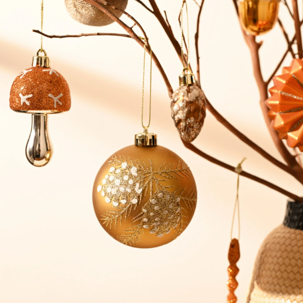 Woodland Fall Christmas Tree Ornaments Set, 50-Piece Autumn Harvest Ornaments