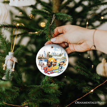 Artistic Dubai Cultural Christmas Ornament, Keepsake Souvenir and Gift Ceramic Ornament OrnamentallyYou 