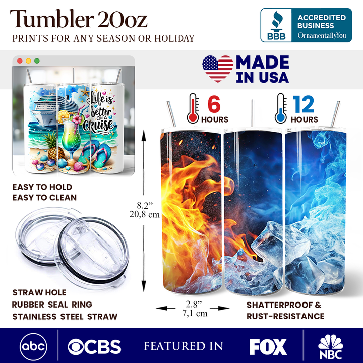 Cruise Trip 20oz Personalized Tumbler With Lid and Stainless Steel Straw, Family Vacation Travel Mug Gift