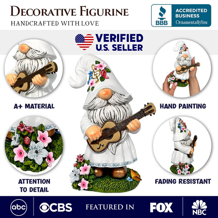 Elegant Serenader Garden Statue, 8" Romantic Musician Figurine Outdoor Decor Resin Statues OrnamentallyYou 