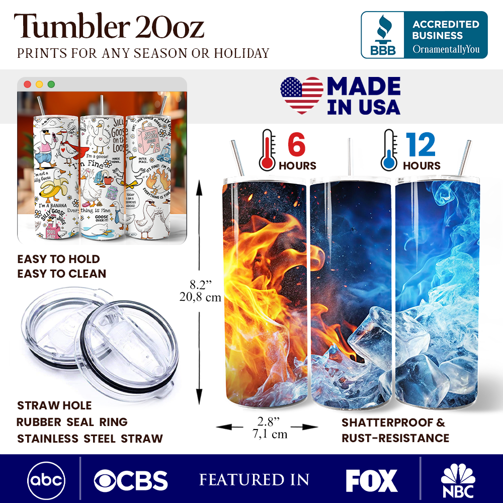 Funny Silly Goose Tumbler With Lid and Stainless Steel Straw, Humor Meme Travel Mug Gift