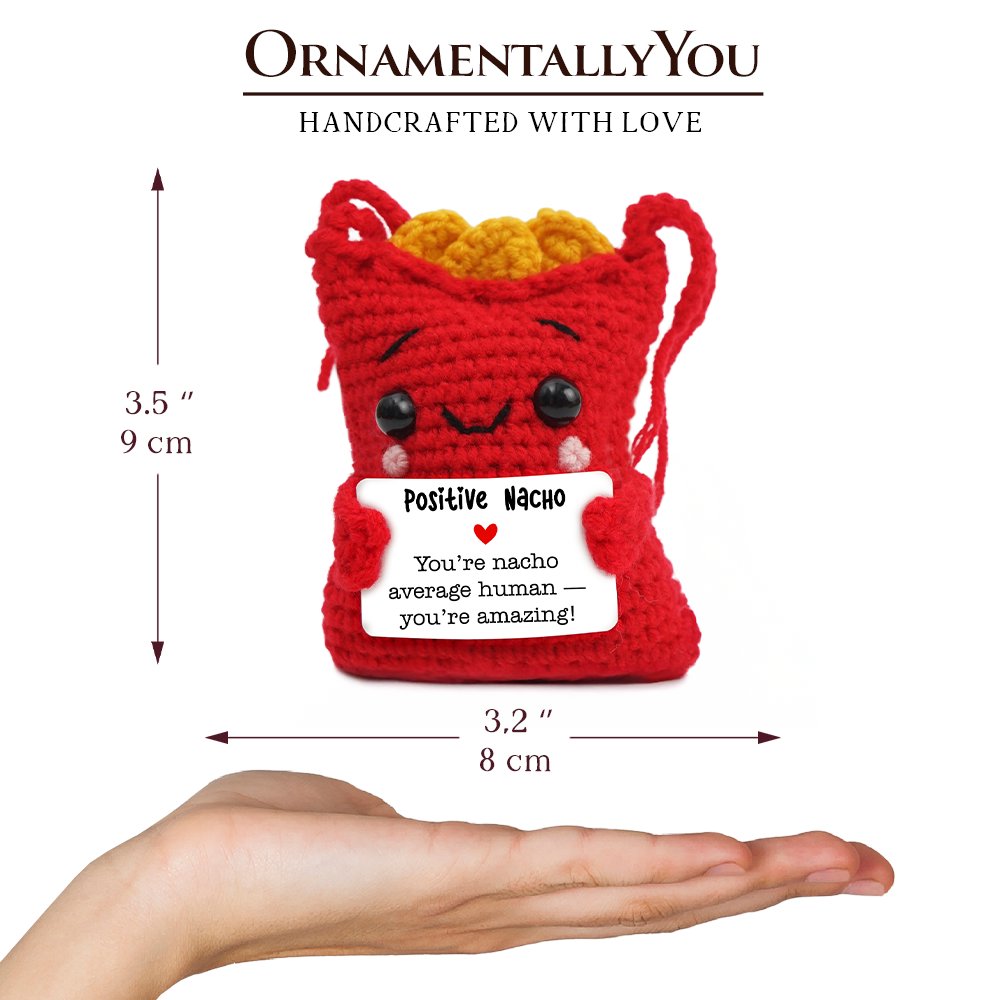 Positivity Nachos Crochet Support Doll, Encouragement Gift for Children and Adults Crochet Toys OrnamentallyYou 