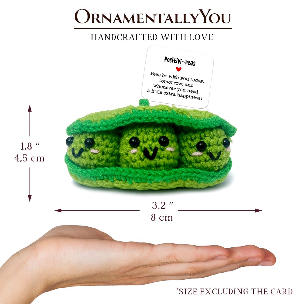 Positivity Peas Crochet Support Doll, Encouragement Gift for Children and Adults Crochet Toys OrnamentallyYou 