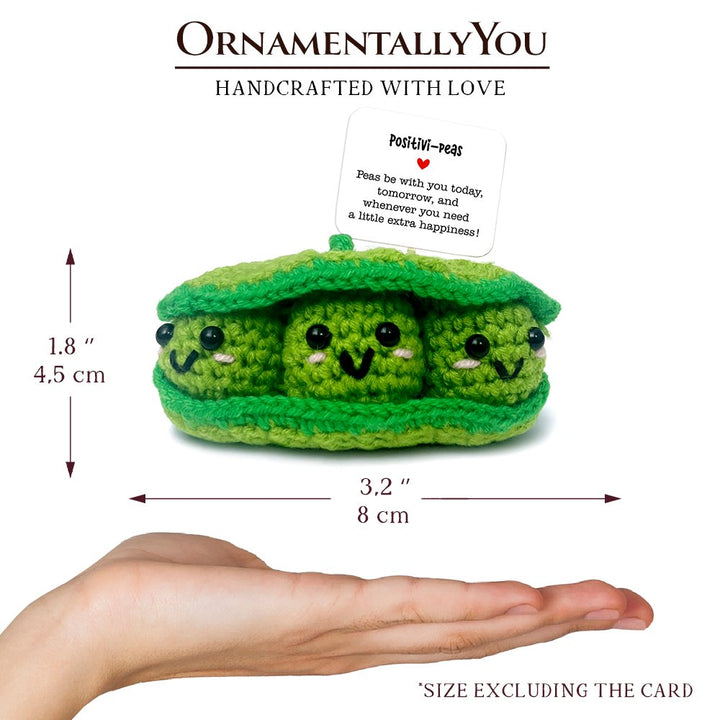 Positivity Peas Crochet Support Doll, Encouragement Gift for Children and Adults Crochet Toys OrnamentallyYou 