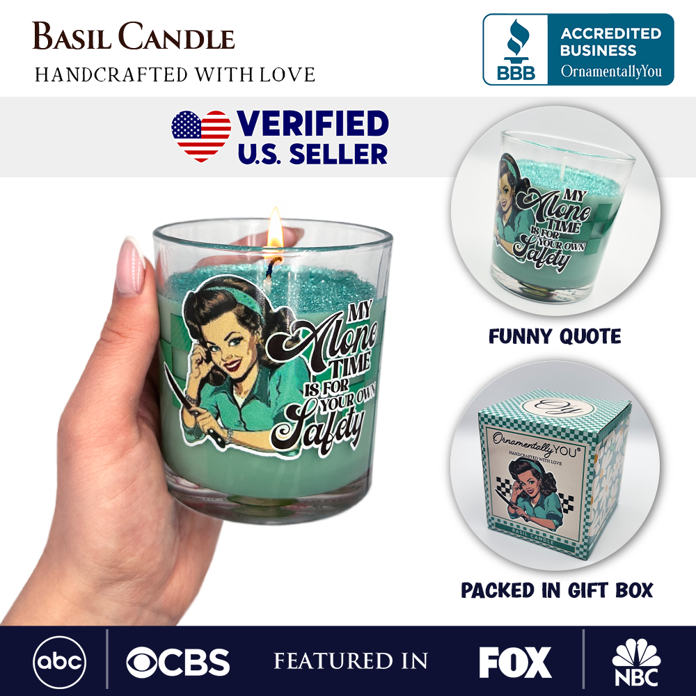 Sassy Retro Girl Dazzling Green Candle, Funny Gift