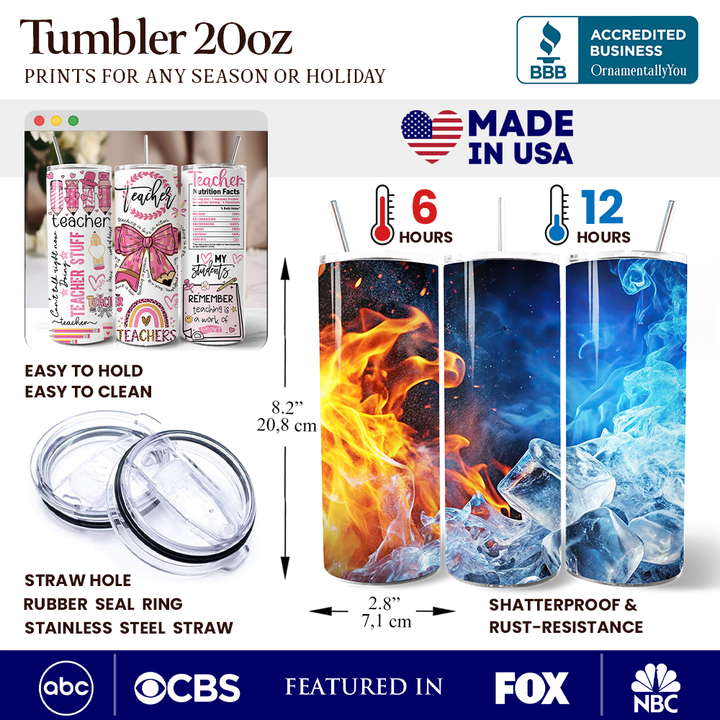 Teacher Life Pink 3D Inflated 20oz Personalized Tumbler With Lid and Stainless Steel Straw, Educator Appreciation Gift Cup