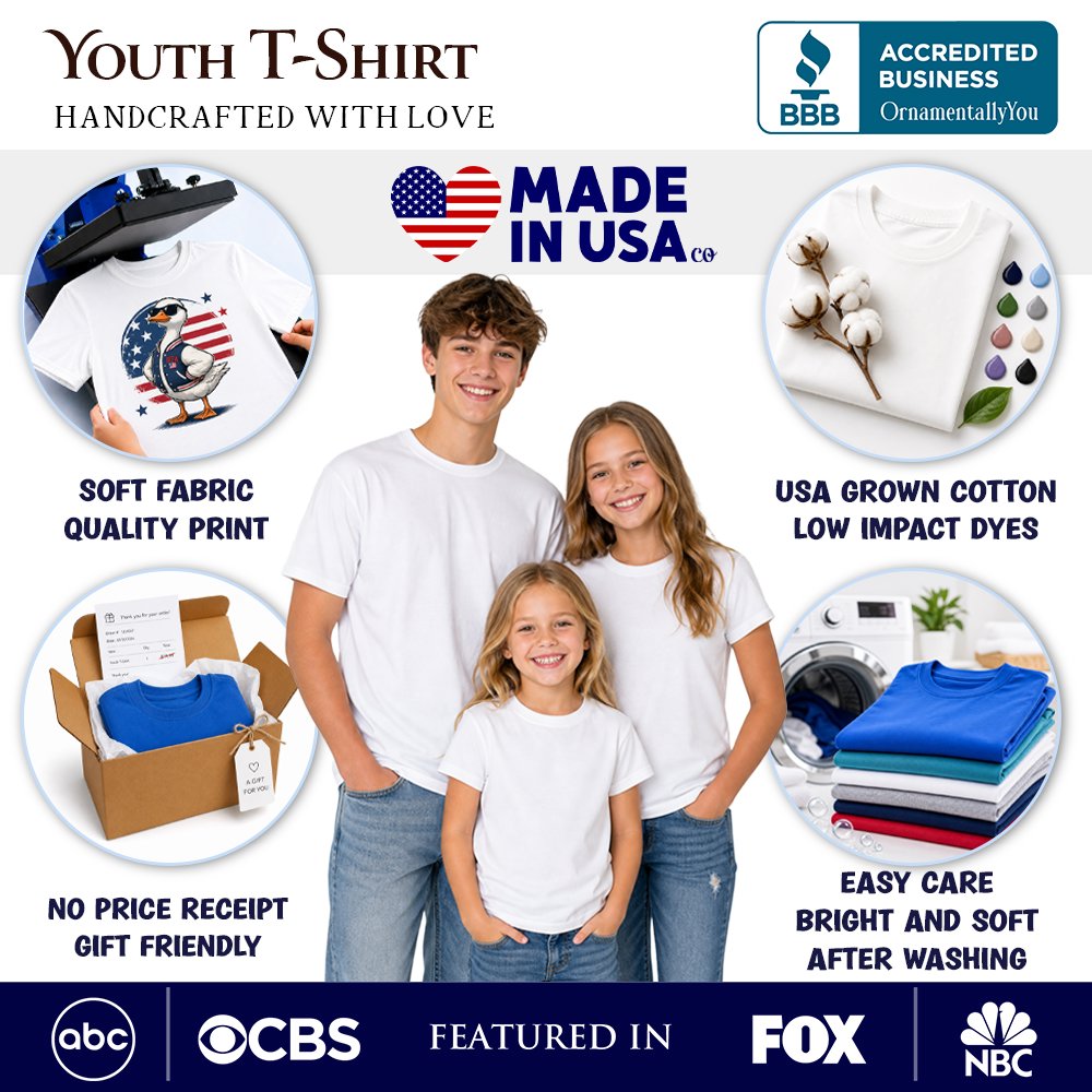 Kids Patriotic Boho Strawberries Bouquet T-Shirt, Youth 4th of July Festive Patch Tee Kid's T-Shirts OrnamentallyYou 