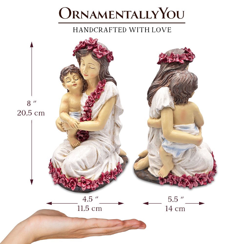 (Pre-Order) A Mother’s Embrace Figurine, 8" Child and Mom Heartwarming Tabletop Statue Decoration Resin Statues OrnamentallyYou 