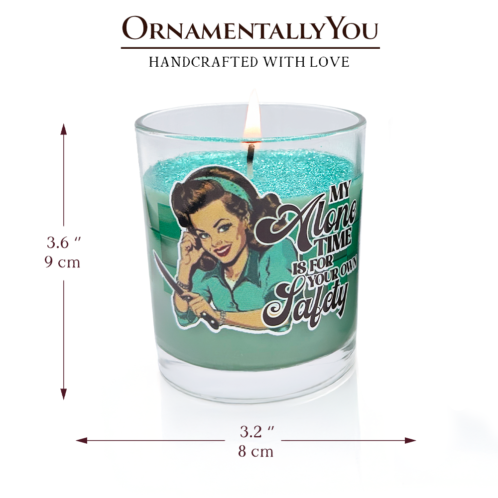 Sassy Retro Girl Dazzling Green Candle, Funny Gift