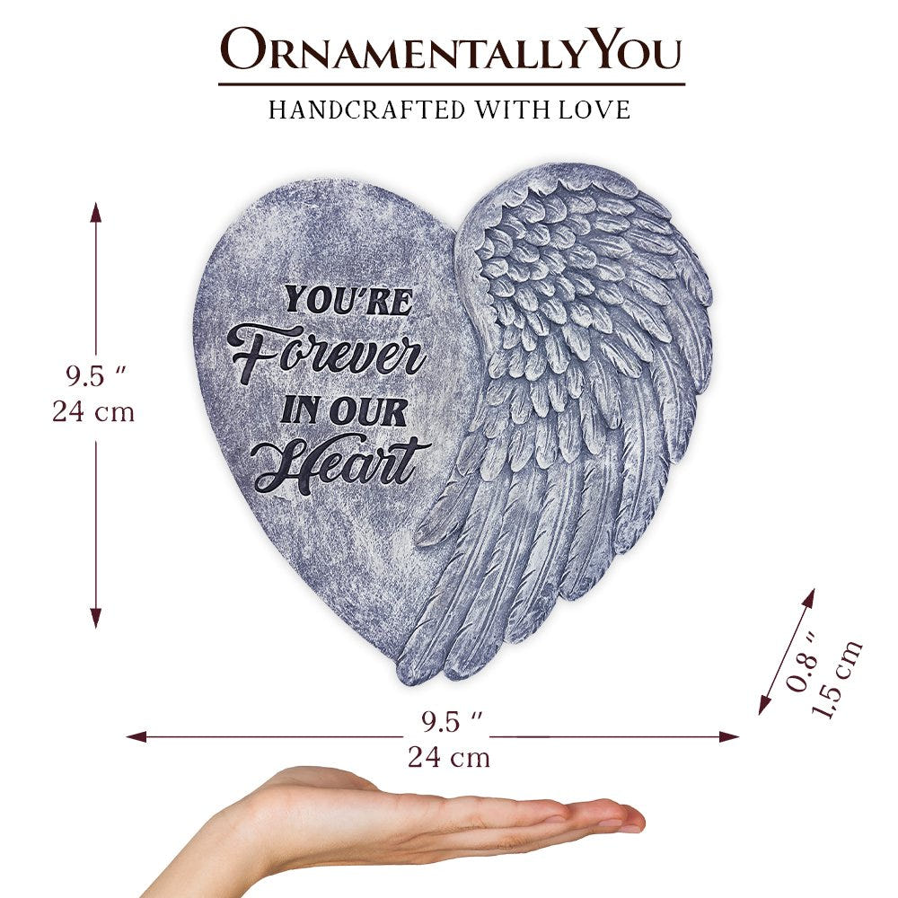 You’re Forever in Our Hearts Angel Wing Stepping Stone, 9.5" Garden Decorative Memorial Resin Figurine Resin Statues OrnamentallyYou 