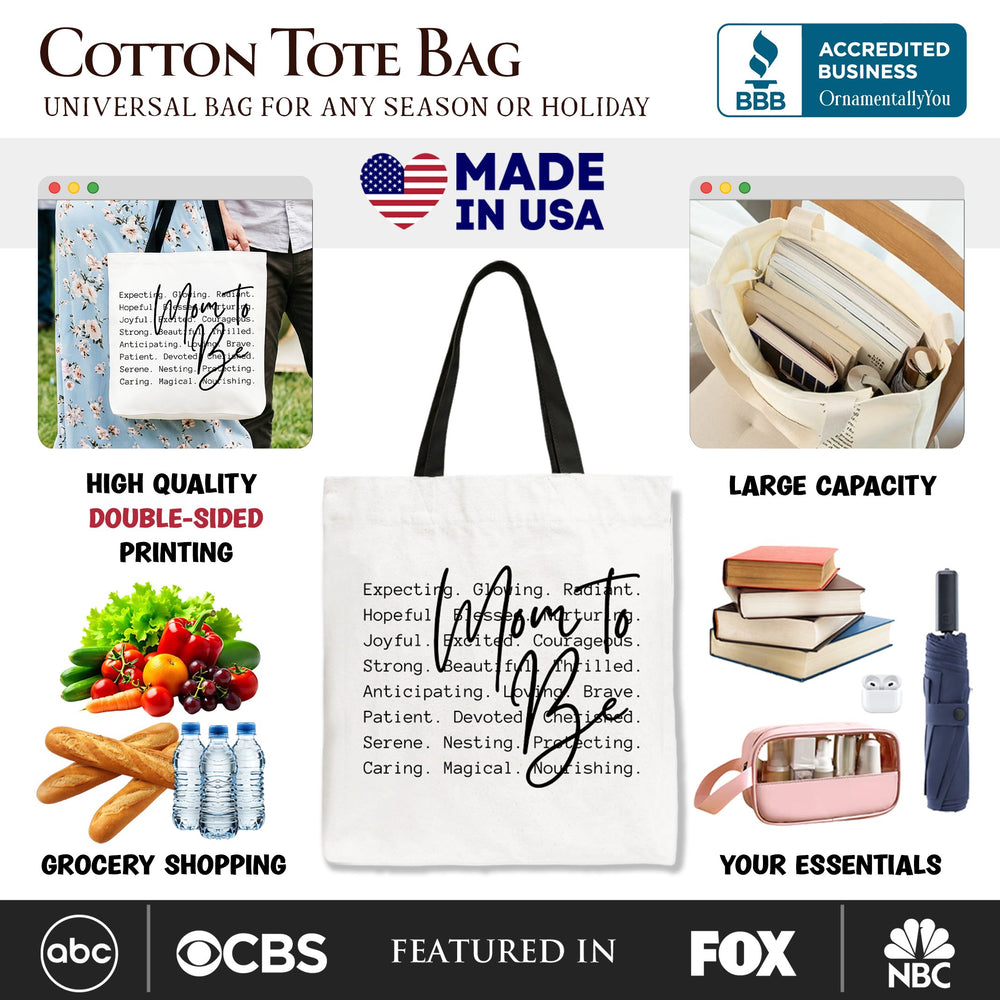Mom To Be Pregnancy Announcement Tote Bag, Definition Future Mama Pregnant Gift Shopper Tote Bag OrnamentallyYou 