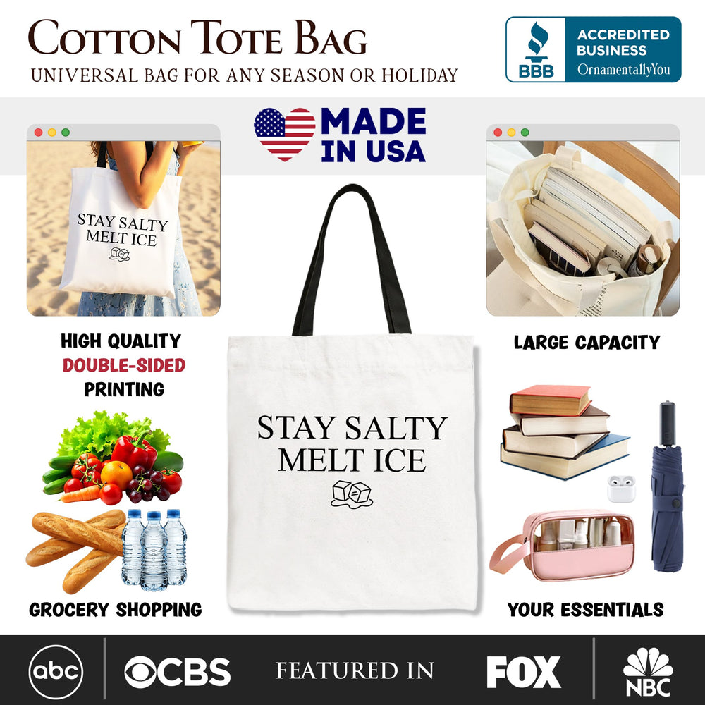 Stay Salty Melt Ice Canvas Tote Bag Tote Bag OrnamentallyYou 