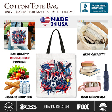 USA 2026 Soccer Cup Global Championship Tote Bag, Fans Football Gift Shopper Tote Bag OrnamentallyYou 