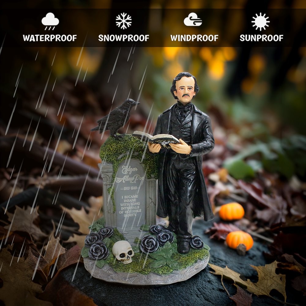 (Pre-Order) Edgar Allan Poe Handpainted 9" Figurine, Horror Home Statue Decoration Resin Statues OrnamentallyYou 