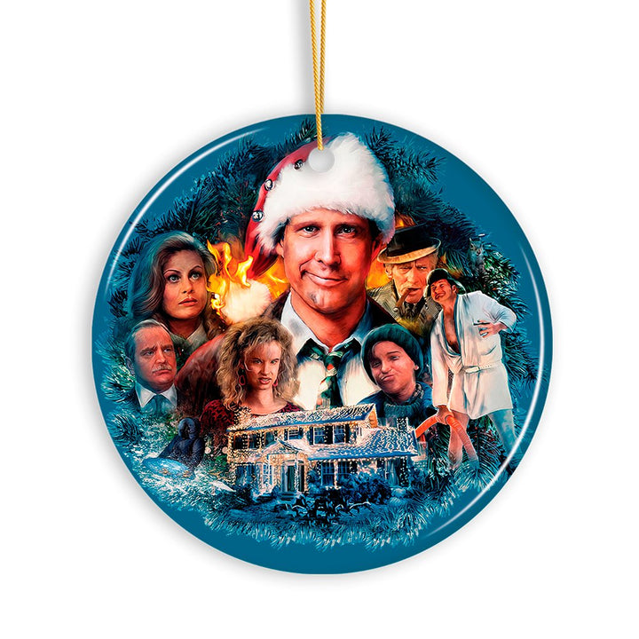 Christmas Vacation Mural Artistic Christmas Ornament, Shitters Full Crew Ceramic Ornament OrnamentallyYou 