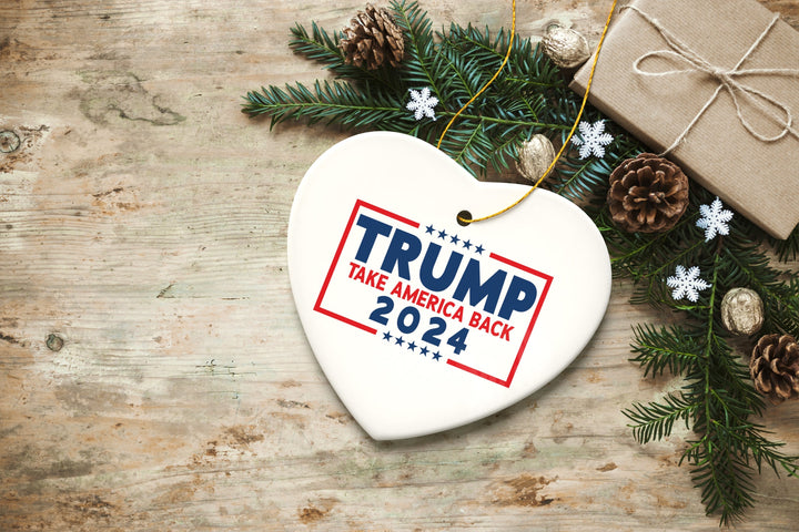 Donald Trump 2024 Presidential Ornament, MAGA Republican Take America Back Again OrnamentallyYou 