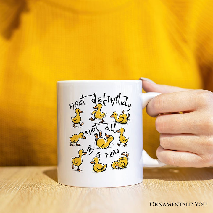 Funny Ducks Not All in a Row Sarcastic Personalized Mug, Mental Health Motivational Gift with Custom Name Personalized Ceramic Mug OrnamentallyYou White Non-Custom 