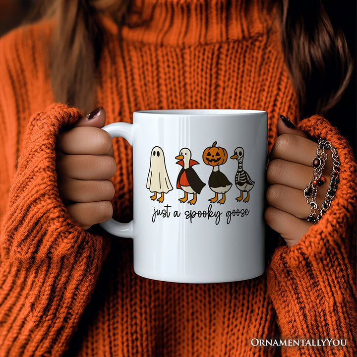 Just a Spooky Goose Personalized Mug, Funny Halloween Costumes Gift with Custom Name Personalized Ceramic Mug OrnamentallyYou 
