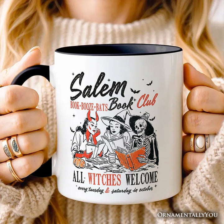 Salem Book Club Witches Personalized Mug, Spooky Halloween Reading Girl Gift with Custom Name Personalized Ceramic Mug OrnamentallyYou 