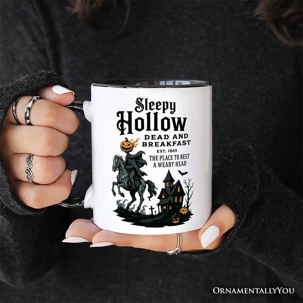 Headless Horseman Sleepy Hollow Halloween Personalized Mug, Dead and Breakfast Retro Gift with Custom Name Personalized Ceramic Mug OrnamentallyYou 
