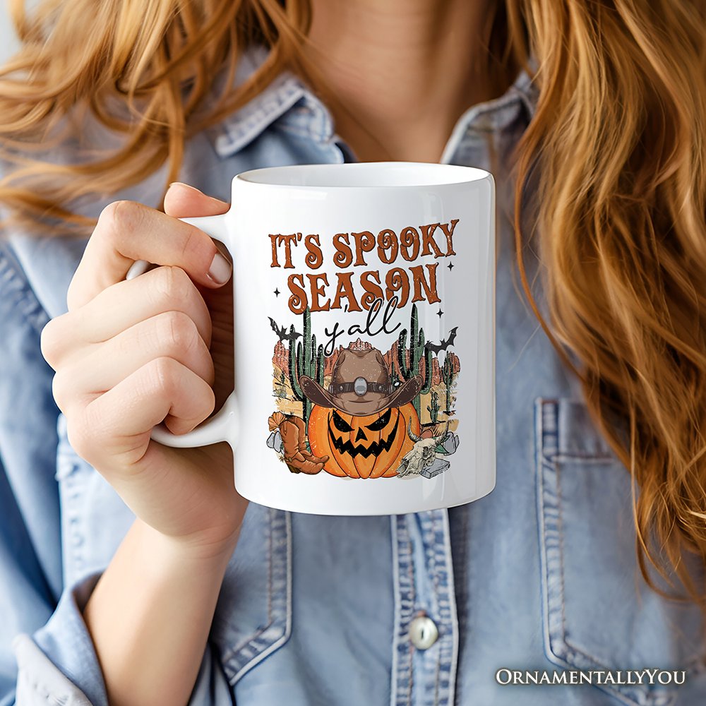 It's Spooky Season Y'all Personalized Mug, Funny Western Halloween Gift with Custom Name Personalized Ceramic Mug OrnamentallyYou 