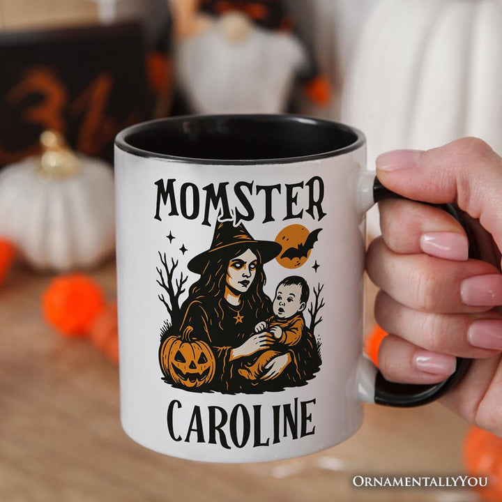 Momster Personalized Mug for Spooky Season, Witchy Halloween Gift with Custom Name for Moms Personalized Ceramic Mug OrnamentallyYou 