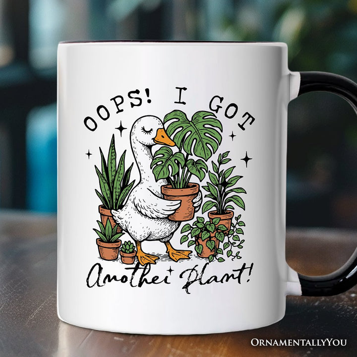 Oops I Got Another Plant Goose Personalized Mug, Sarcastic Gardening Humor Gift with Custom Name Personalized Ceramic Mug OrnamentallyYou 