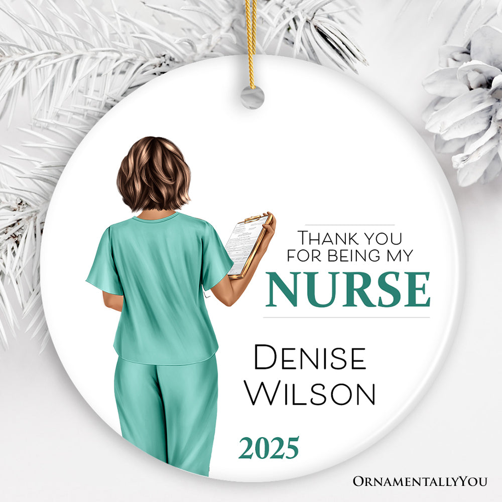 Nurse Appreciation Gift Personalized Ornament, Custom Retirement, Student or Nursing Practitioner Small Christmas Present