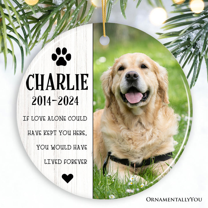 Sentimental Dog Remembrance Personalized Ornament, Memorial Picture for Pet that Passed Away