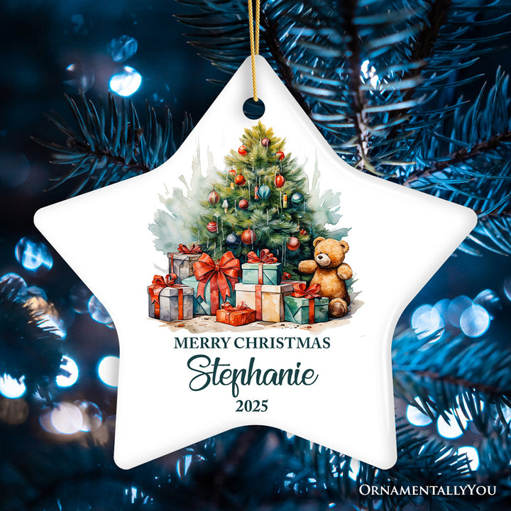 Joyous Christmas Tree Personalized Ornament, Cute Gift With Custom Name