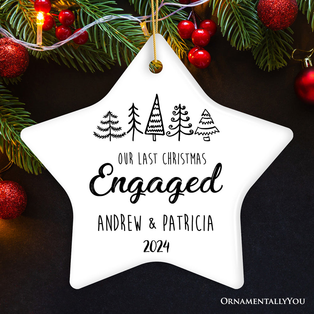 Our Last Christmas Engaged Personalized Ornament, Last Time Spent Together Before Marriage