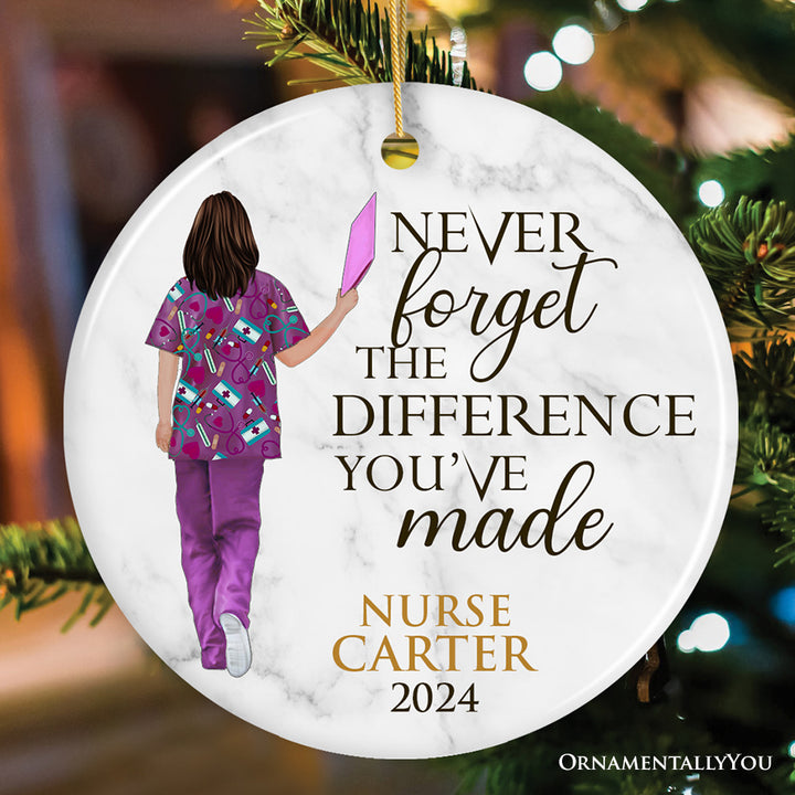 Nurse Appreciation Personalized Gift Inspirational Quote Ornament, Custom Healthcare Worker